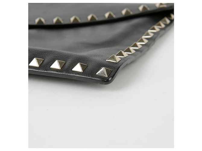 Valentino Clutch Rockstud in pelle nera Nero - vista 8