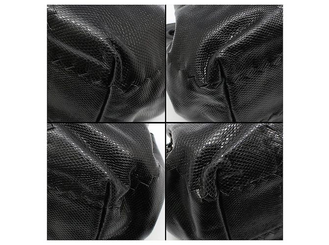 Bottega Veneta Schultertasche aus Python-Mesh und schwarzem Leder - Ansicht 11