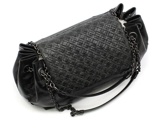Bottega Veneta Schultertasche aus Python-Mesh und schwarzem Leder - Ansicht 6