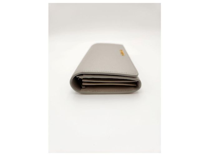 Gucci Portafoglio Lungo Script Grigio Marrone - vista 7