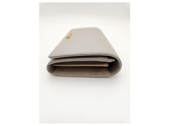 Gucci Portafoglio Lungo Script Grigio Marrone - vista 8