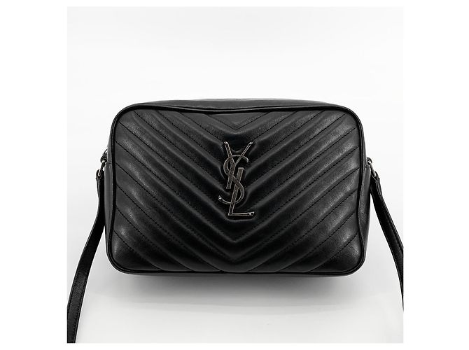Saint Laurent Borsa a tracolla Lou Camera Bag con nappa Nero - vista 2