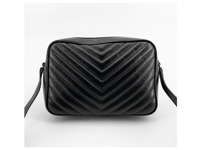 Saint Laurent Borsa a tracolla Lou Camera Bag con nappa Nero - vista 3