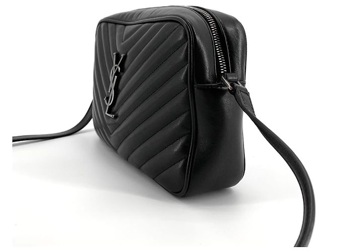 Saint Laurent Borsa a tracolla Lou Camera Bag con nappa Nero - vista 4