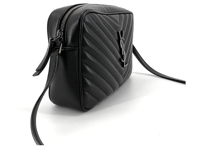 Saint Laurent Borsa a tracolla Lou Camera Bag con nappa Nero - vista 5