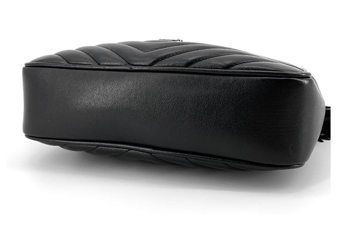Saint Laurent Borsa a tracolla Lou Camera Bag con nappa Nero - vista 6