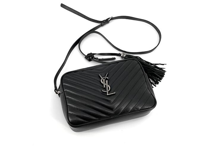 Saint Laurent Borsa a tracolla Lou Camera Bag con nappa Nero - vista 7