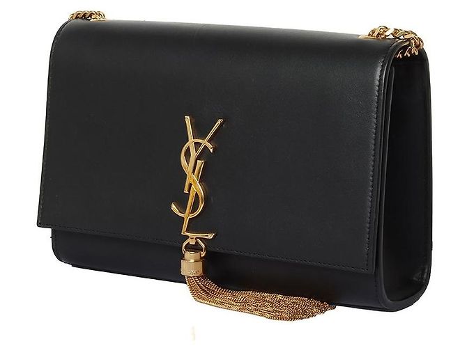Saint Laurent Borsa Kate con nappa Monogram e finiture dorate Nero - vista 2