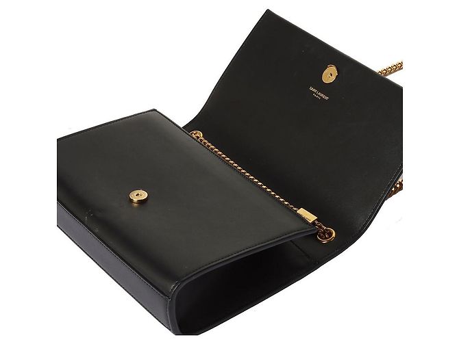 Saint Laurent Borsa Kate con nappa Monogram e finiture dorate Nero - vista 4