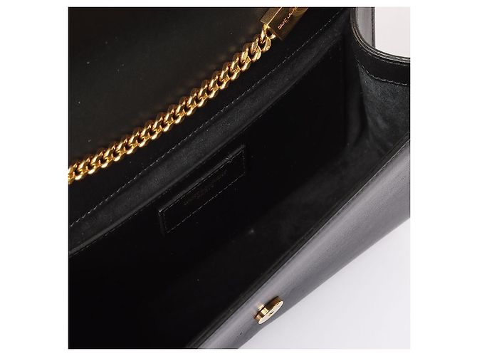 Saint Laurent Borsa Kate con nappa Monogram e finiture dorate Nero - vista 7
