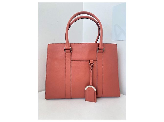 Borsa Tote Business Saffiano Rosa Corallo Bulgari - vista 3