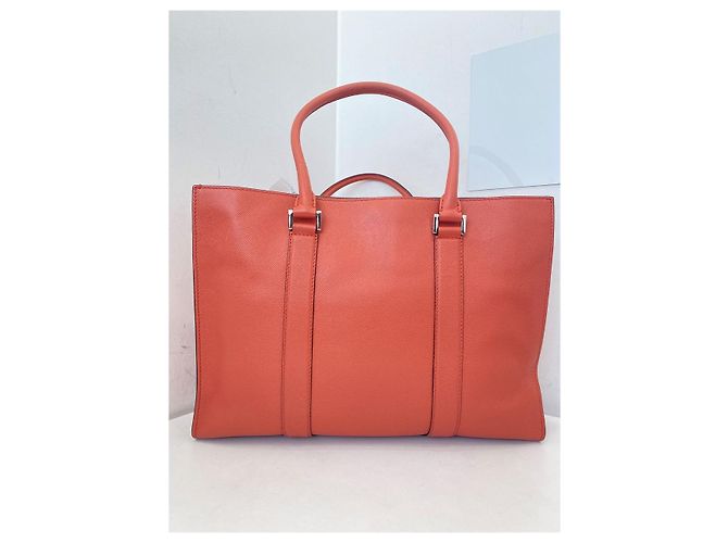 Borsa Tote Business Saffiano Rosa Corallo Bulgari - vista 4