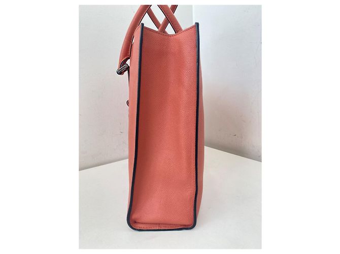 Borsa Tote Business Saffiano Rosa Corallo Bulgari - vista 8