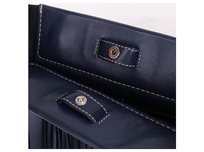 Tod's Navy Leder Schultertasche Medium mit Quasten-Dekoration Blau - Ansicht 10