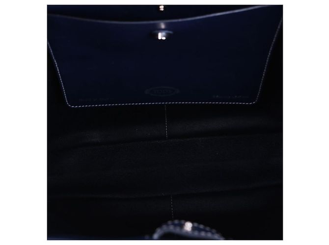 Tod's Navy Leder Schultertasche Medium mit Quasten-Dekoration Blau - Ansicht 11