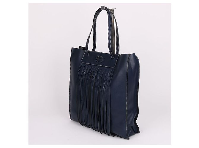 Tod's Navy Leder Schultertasche Medium mit Quasten-Dekoration Blau - Ansicht 4