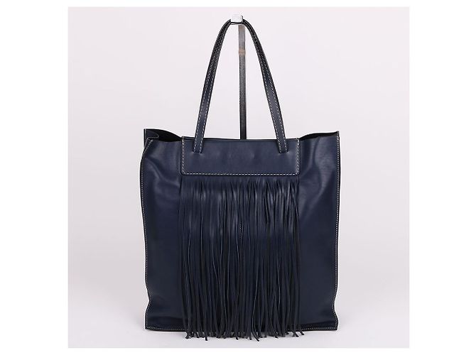 Tod's Navy Leder Schultertasche Medium mit Quasten-Dekoration Blau - Ansicht 5
