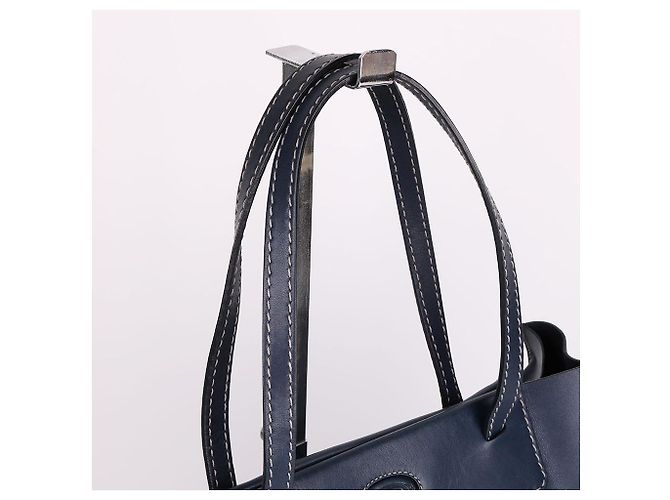 Tod's Navy Leder Schultertasche Medium mit Quasten-Dekoration Blau - Ansicht 6