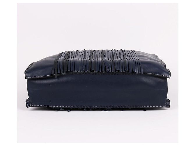 Tod's Navy Leder Schultertasche Medium mit Quasten-Dekoration Blau - Ansicht 7