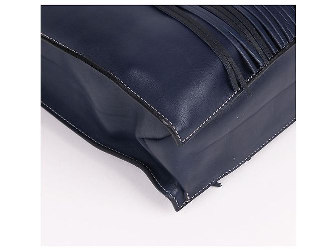 Tod's Navy Leder Schultertasche Medium mit Quasten-Dekoration Blau - Ansicht 8