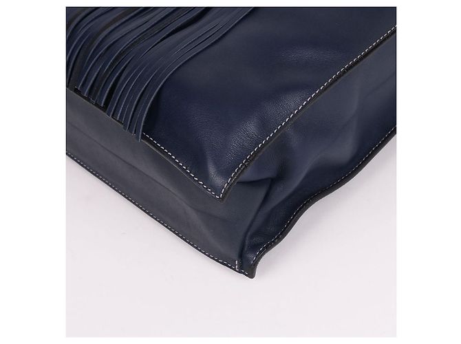 Tod's Navy Leder Schultertasche Medium mit Quasten-Dekoration Blau - Ansicht 9