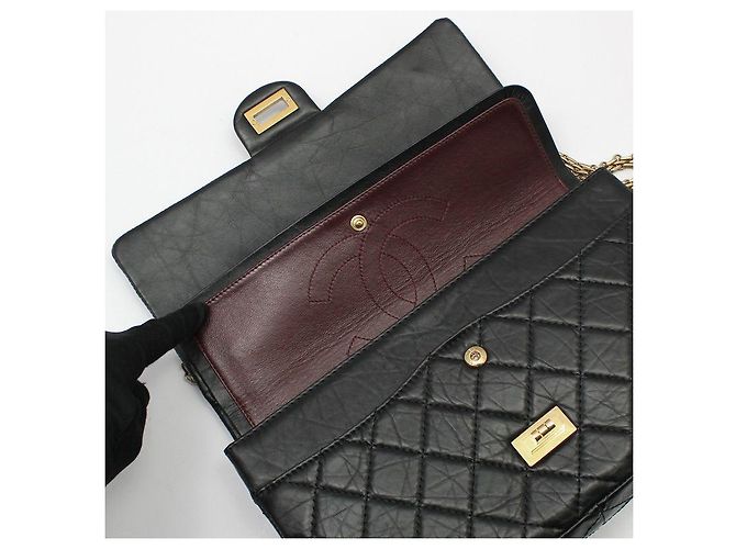 Chanel Sac à bandoulière à chaîne dorée vintage noir taille medium - vue 8