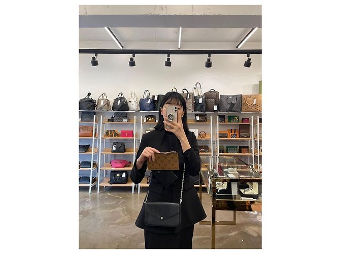 Louis Vuitton Pochette Felicie Epi Arancione - vista 29