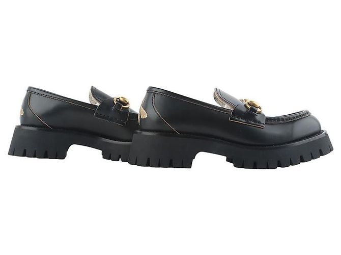 Gucci Mocassini con suola in tappeto e mors dorato Nero - vista 6