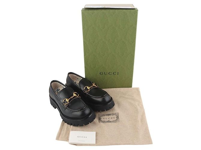 Gucci Mocassini con suola in tappeto e mors dorato Nero - vista 8