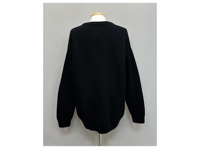 Céline Oversized Strickwolle mit Logo-Stickerei Silber - Ansicht 3