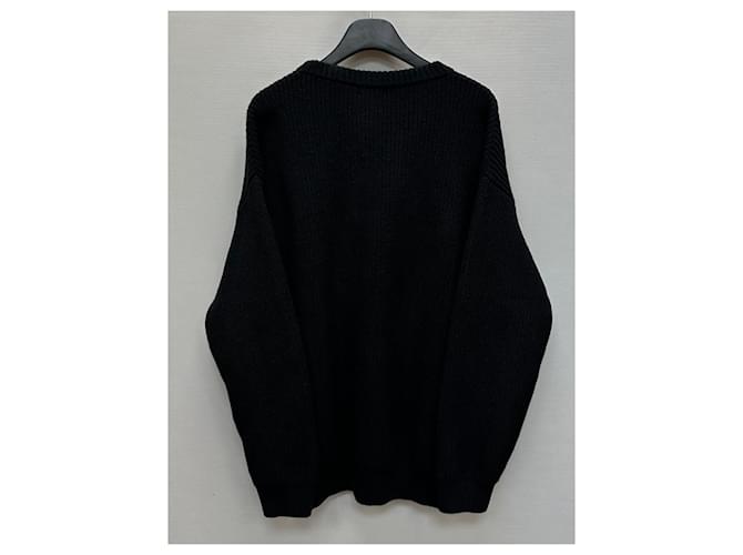 Céline Oversized Strickwolle mit Logo-Stickerei Silber - Ansicht 5