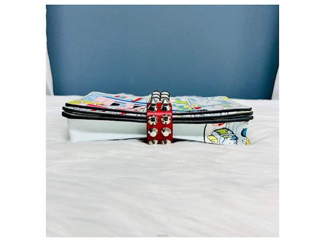 Clutch Prada con stampa e borchie Blu - vista 4