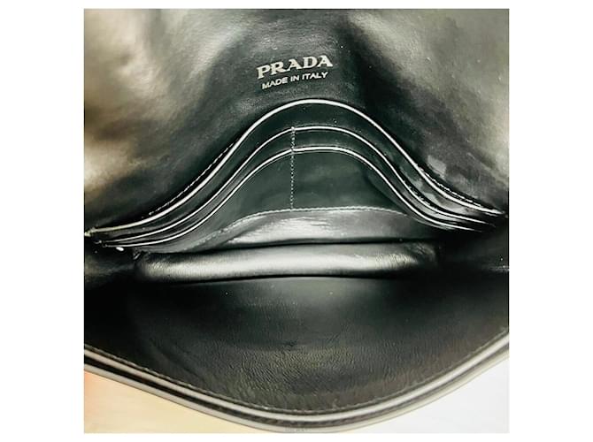Clutch Prada con stampa e borchie Blu - vista 5