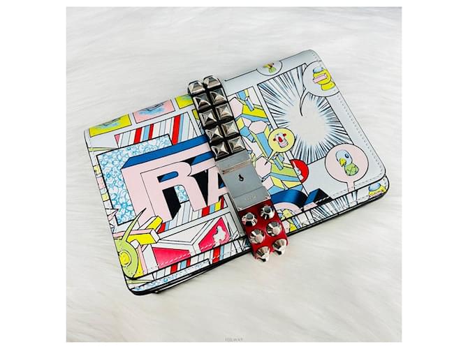 Clutch Prada con stampa e borchie Blu - vista 7
