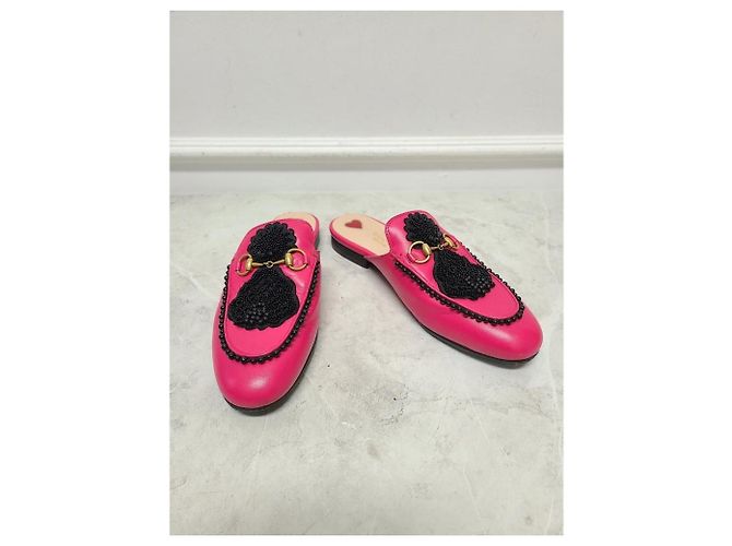 Gucci Pantofole Princetown ricamate e decorate Rosa - vista 2