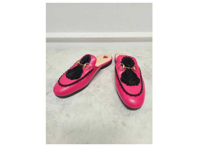 Gucci Pantofole Princetown ricamate e decorate Rosa - vista 3
