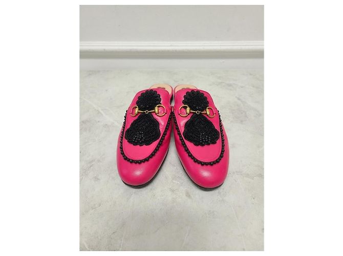 Gucci Pantofole Princetown ricamate e decorate Rosa - vista 5