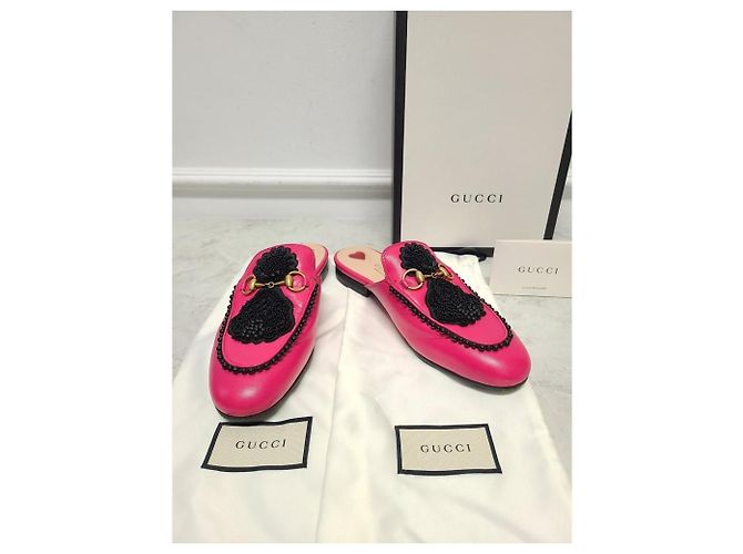 Gucci Pantofole Princetown ricamate e decorate Rosa - vista 7