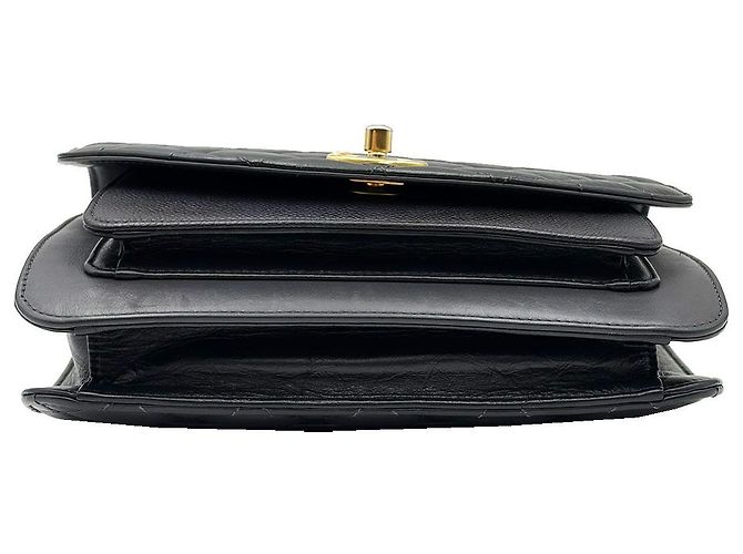 Chanel Borsa a tracolla con logo CC nero e catena dorata media - vista 6