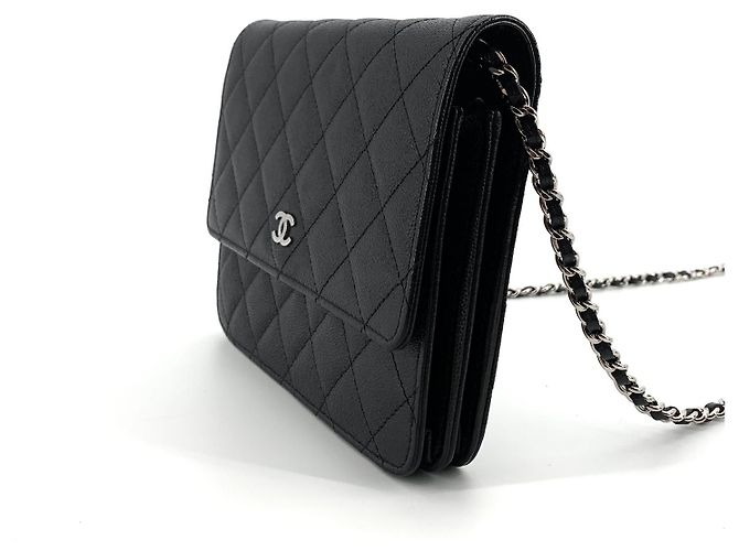 Chanel Mini borsa a tracolla WOC in caviar opaco argento - vista 4