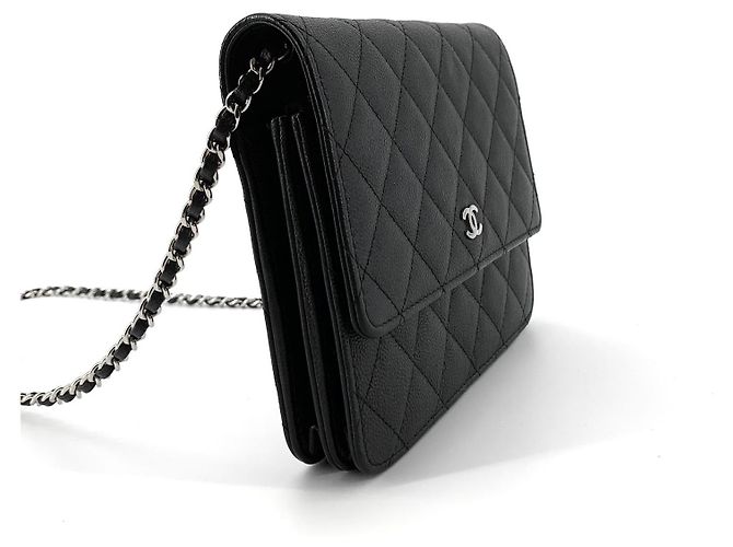 Chanel Mini borsa a tracolla WOC in caviar opaco argento - vista 5