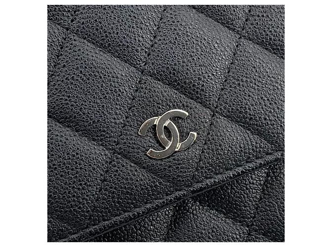 Chanel Mini borsa a tracolla WOC in caviar opaco argento - vista 7
