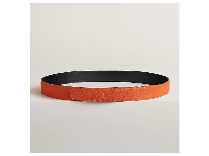 Hermès Cinturón reversible Negro/Oro mate Naranja - vista 8