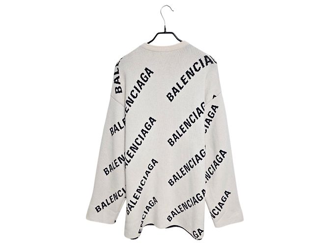 Balenciaga Multi-Logo Knit White - view 2