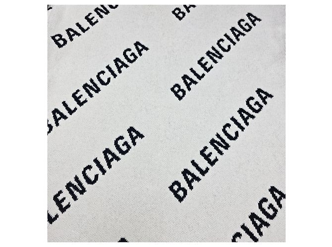 Balenciaga Multi-Logo Knit White - view 3