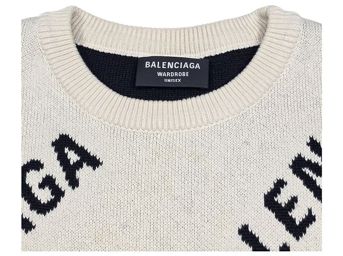 Balenciaga Multi-Logo Knit White - view 5