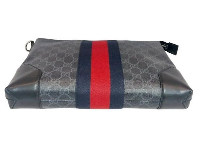 Ophidia Gucci Clutch con tracolla in tela GG Supreme nera Nero - vista 7