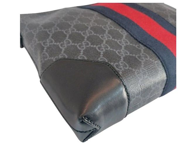 Ophidia Gucci Clutch con tracolla in tela GG Supreme nera Nero - vista 8