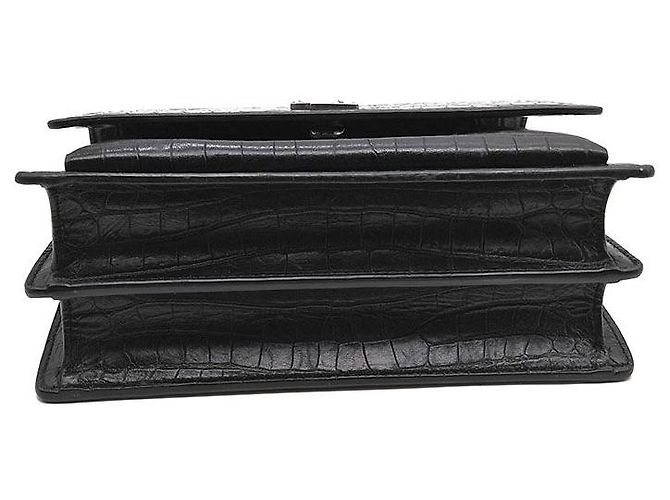 Saint Laurent Crocodile Sunset Bag Medium Schwarz - Ansicht 7
