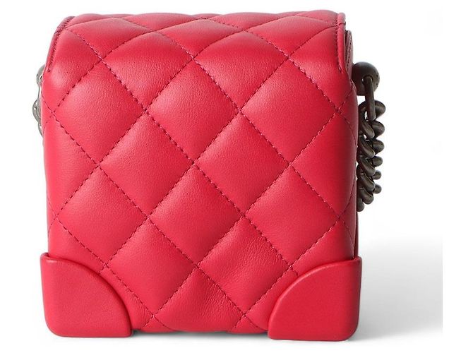 Chanel Mini Jenny Chain Bag aus rotem Lammleder mit Antik-Silber - Ansicht 3